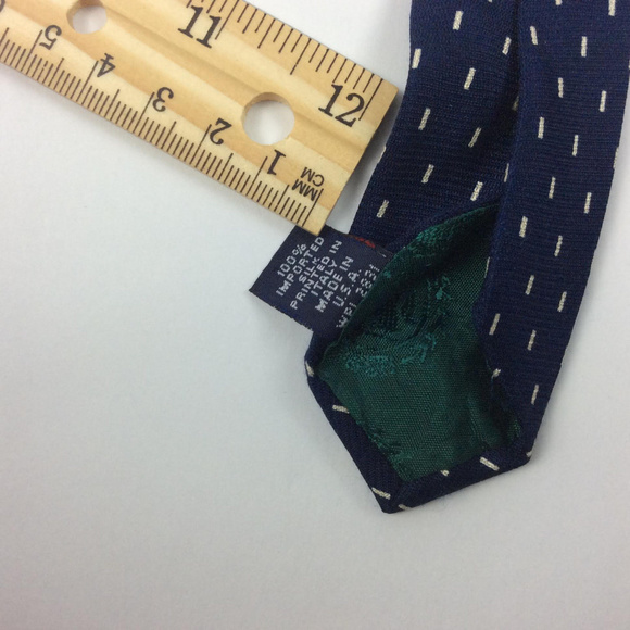 Tommy Hilfiger Mens Tie Red Navy Blue Silk Checker - Picture 5 of 8